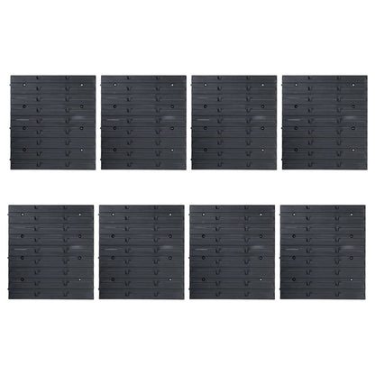 Kit Contenitori 128 pz con Pannelli a Parete Blu e Nero