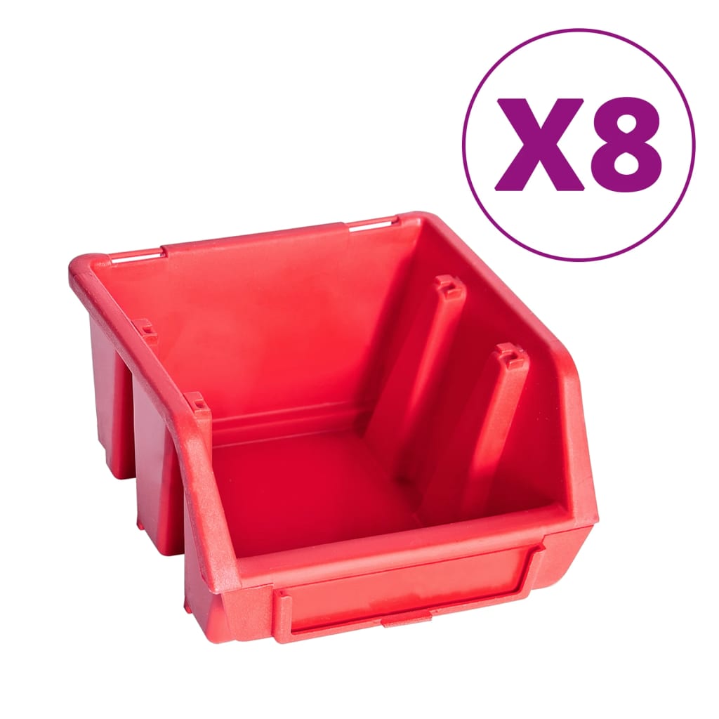 Kit Contenitori 39 pz con Pannelli a Parete Rosso e Nero