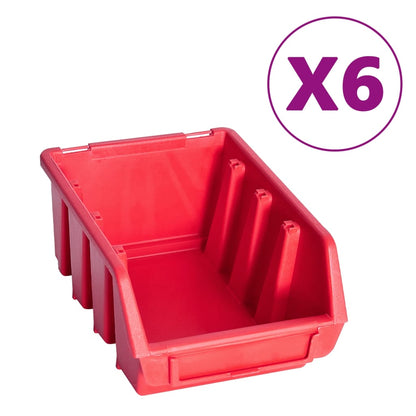 Kit Contenitori 39 pz con Pannelli a Parete Rosso e Nero