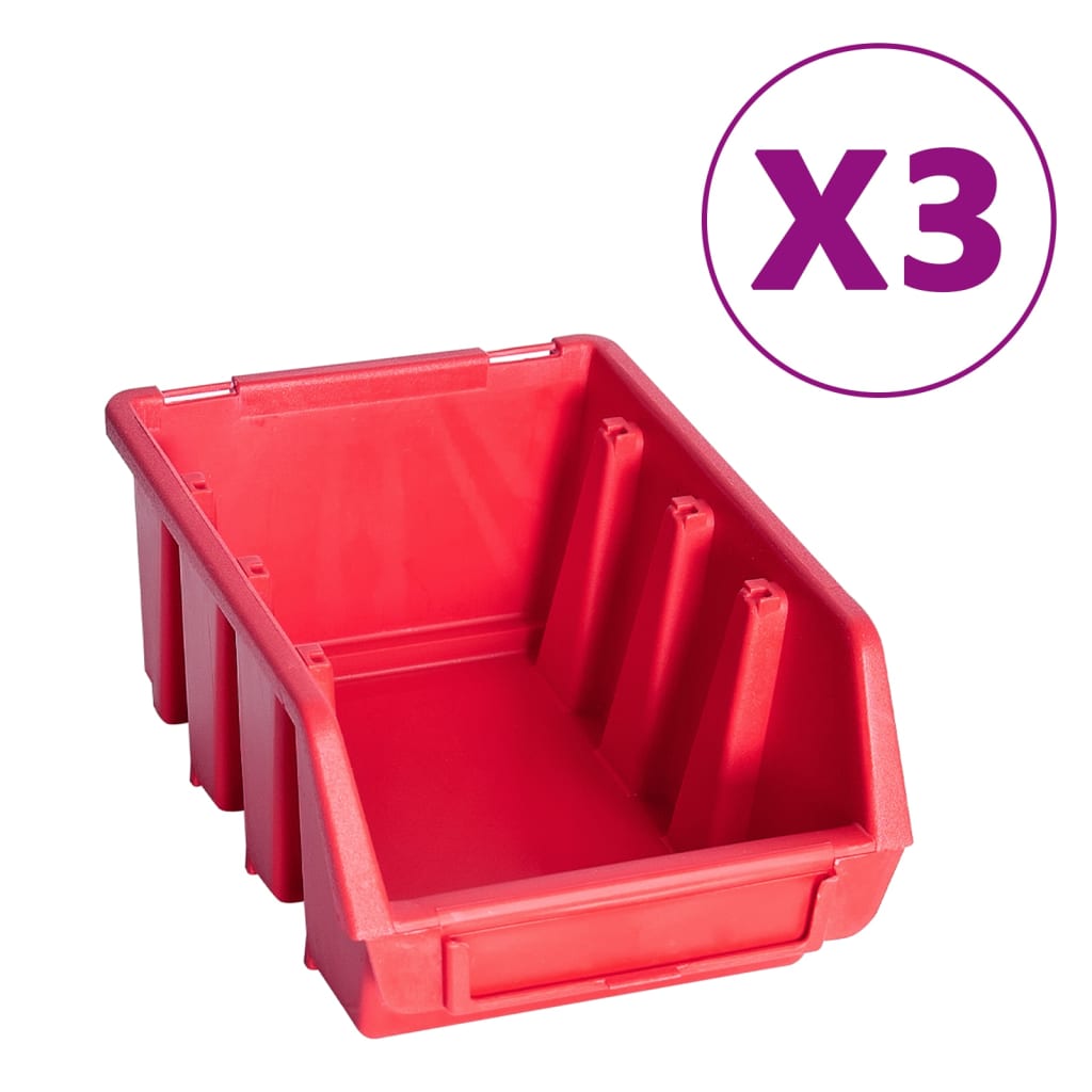 Kit Contenitori 34 pz con Pannelli a Parete Rosso e Nero