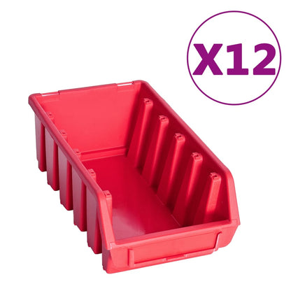 Kit Contenitori 80 pz con Pannelli a Parete Rosso e Nero