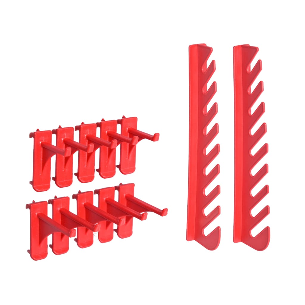 Kit Contenitori 80 pz con Pannelli a Parete Rosso e Nero
