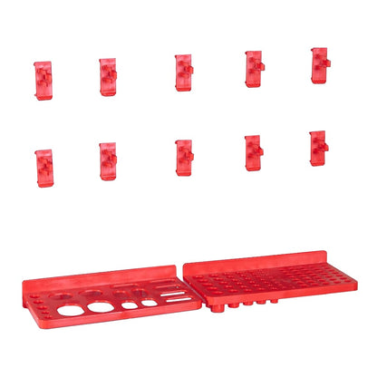 Kit Contenitori 136 pz con Pannelli a Parete Rosso e Nero