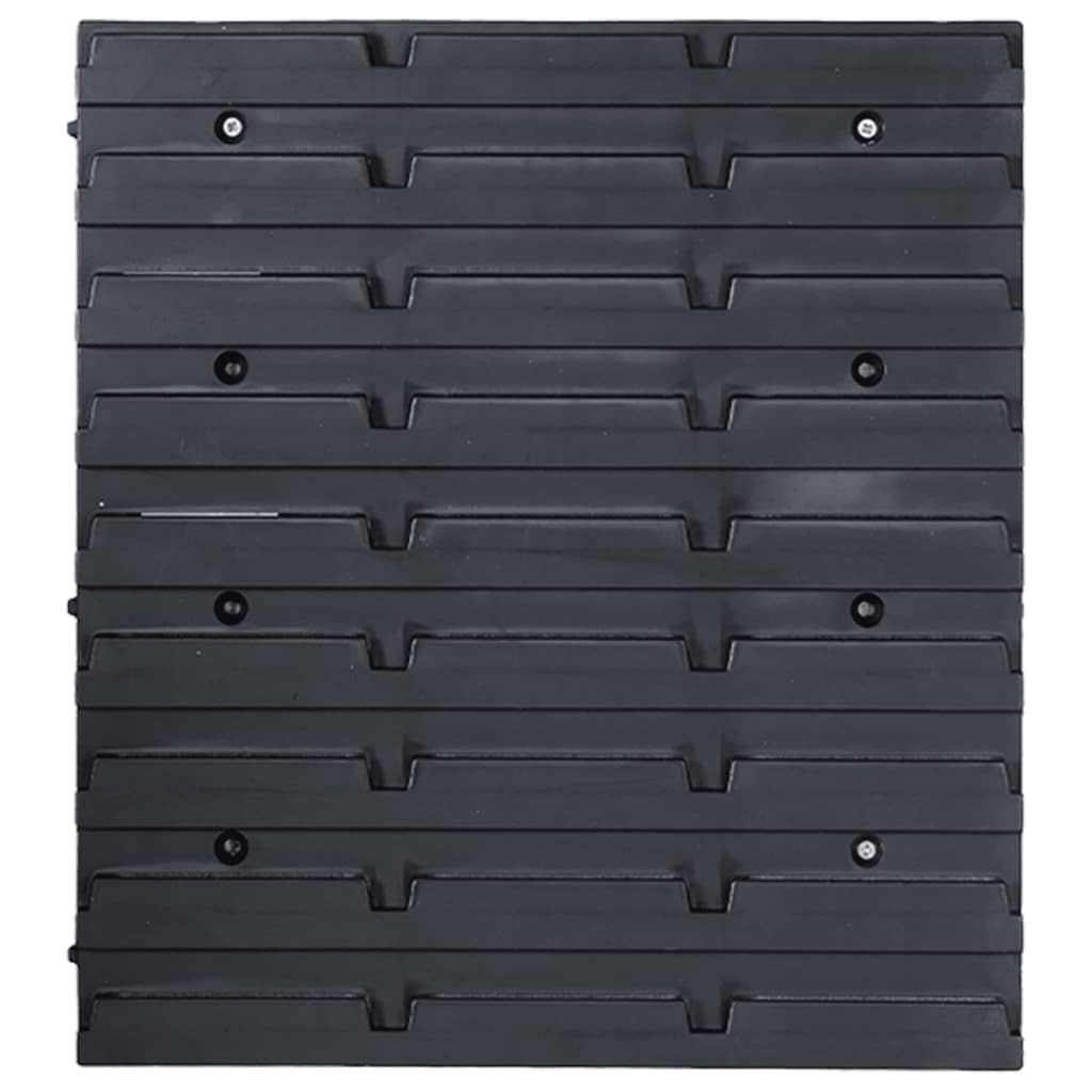 Kit Contenitori 96 pz con Pannelli a Parete Blu e Nero