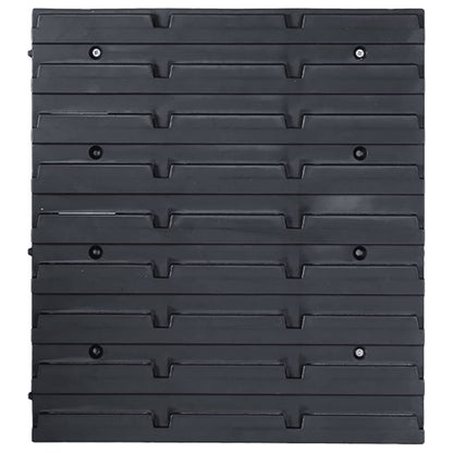Kit Contenitori 96 pz con Pannelli a Parete Blu e Nero