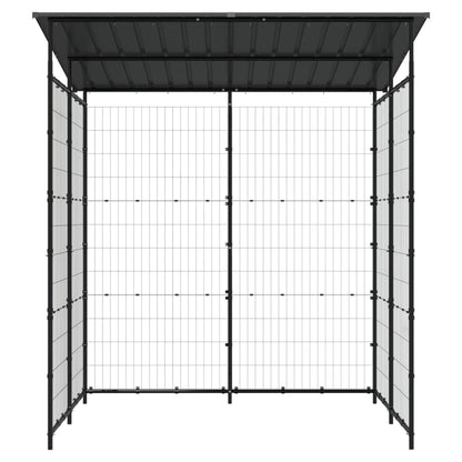Tettoia per Biciclette 190x190x222 cm in Acciaio Nero