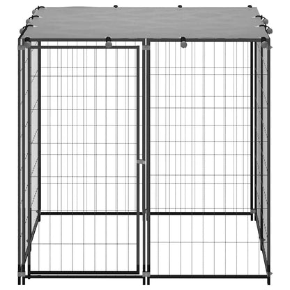 Gabbia per Cani Nera 110x110x110 cm in Acciaio