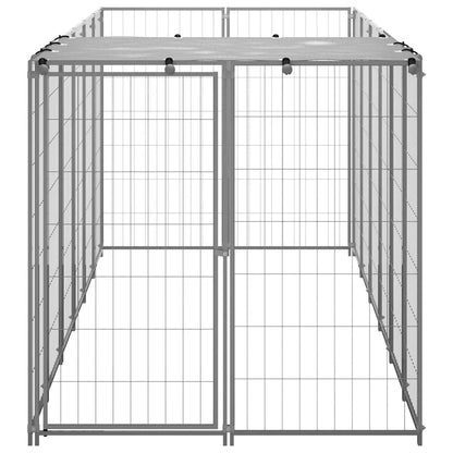 Gabbia per Cani Argento 330x110x110 cm in Acciaio