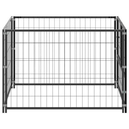 Gabbia per Cani Nera 100x100x70 cm in Acciaio