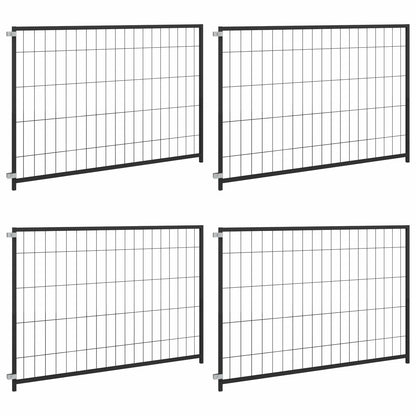 Gabbia per Cani Nera 300x100x70 cm in Acciaio