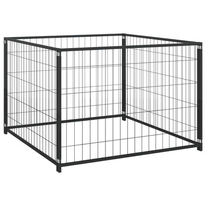 Gabbia per Cani Nera 300x100x70 cm in Acciaio