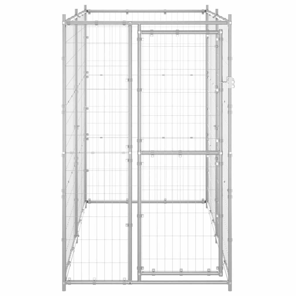 Gabbia per Cani da Esterno in Acciaio Zincato 110x220x180 cm