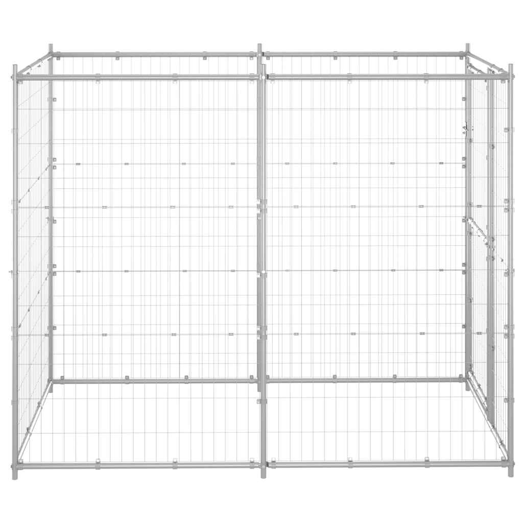 Gabbia per Cani da Esterno in Acciaio Zincato 110x220x180 cm