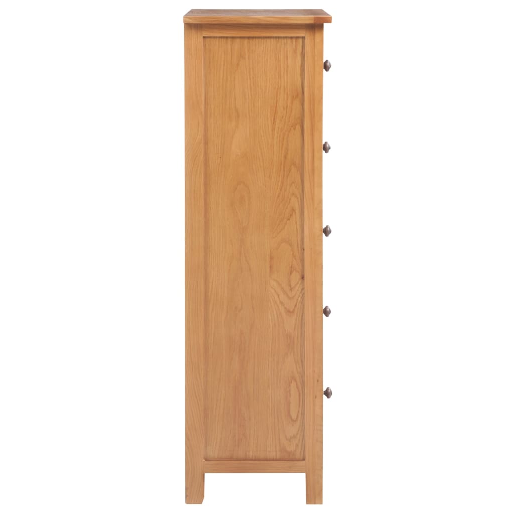 Cassettiera Alta 45x32x110 cm in Legno Massello di Rovere
