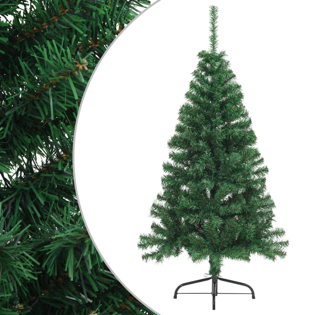Albero di Natale Artificiale MetÃ  con Supporto Verde 120 cm PVC