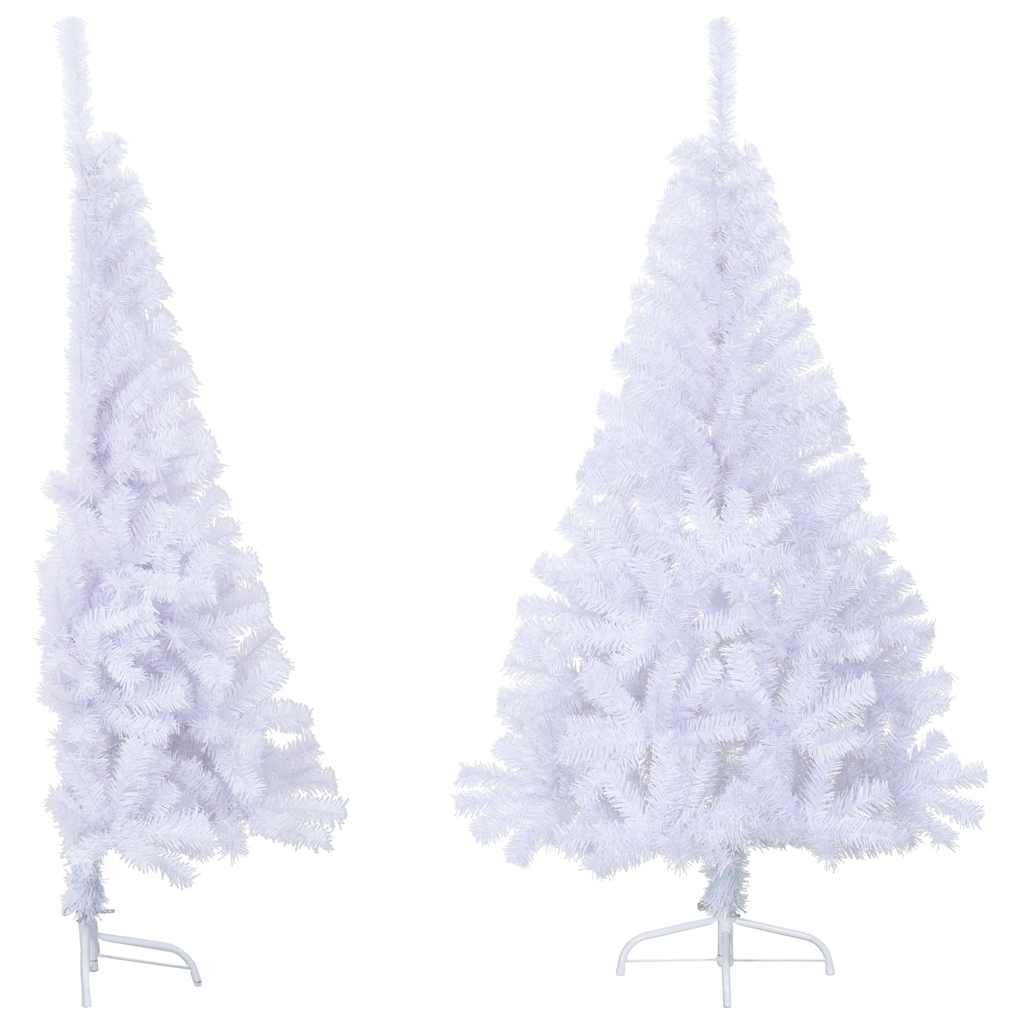 Albero di Natale Artificiale MetÃ  con Supporto Bianco 150cm PVC