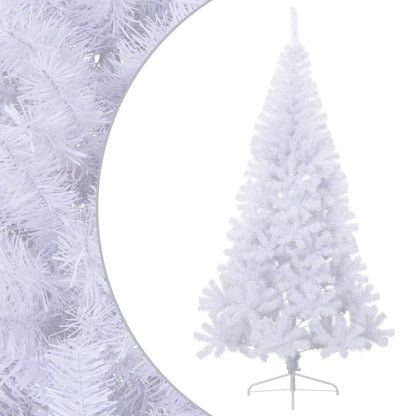 Albero di Natale Artificiale MetÃ  con Supporto Bianco 210cm PVC