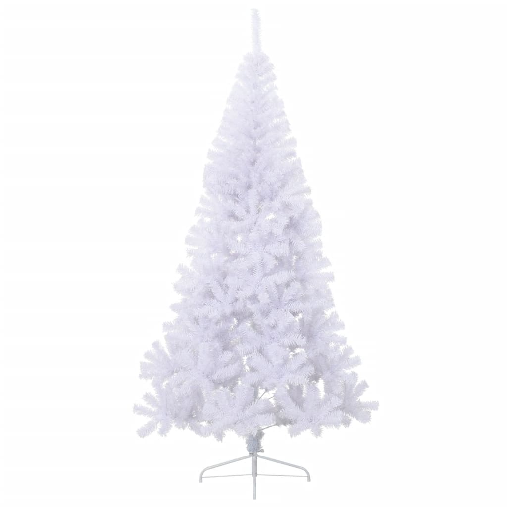 Albero di Natale Artificiale MetÃ  con Supporto Bianco 210cm PVC