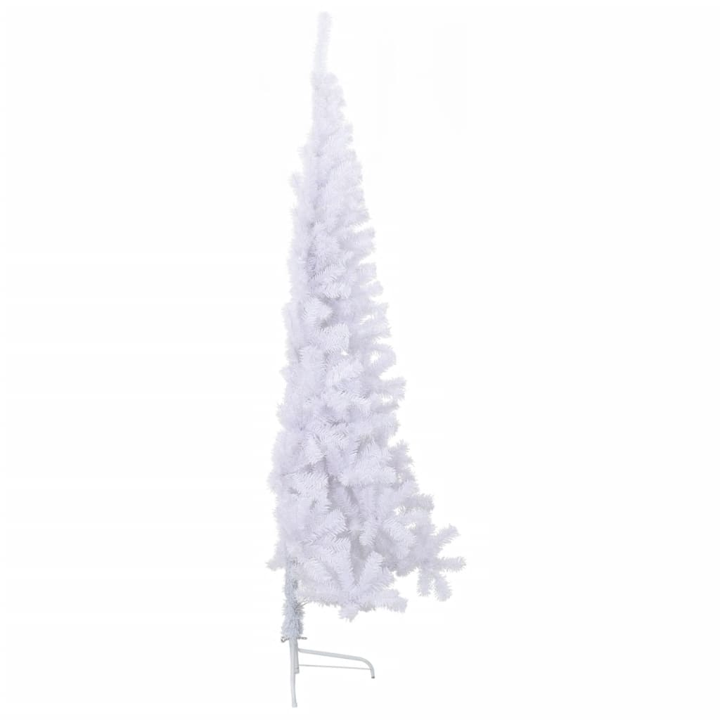 Albero di Natale Artificiale MetÃ  con Supporto Bianco 210cm PVC
