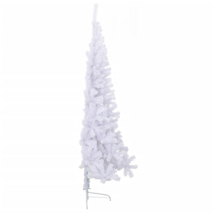 Albero di Natale Artificiale MetÃ  con Supporto Bianco 210cm PVC