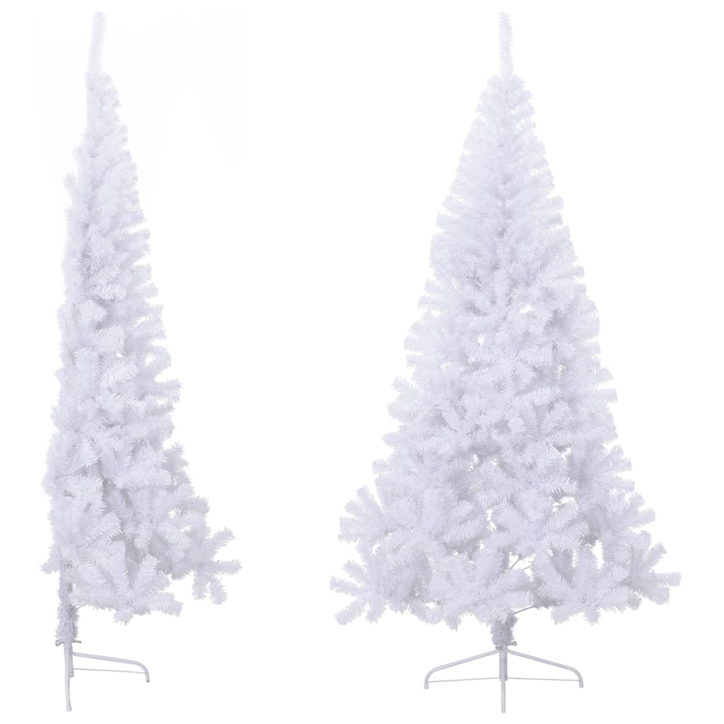 Albero di Natale Artificiale MetÃ  con Supporto Bianco 240cm PVC