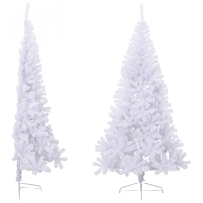 Albero di Natale Artificiale MetÃ  con Supporto Bianco 240cm PVC