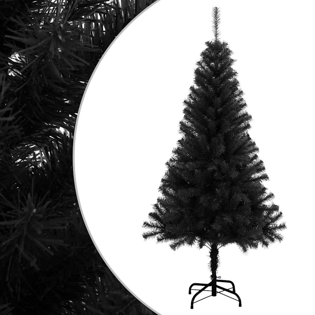 Albero di Natale Artificiale con Supporto Nero 120 cm PVC