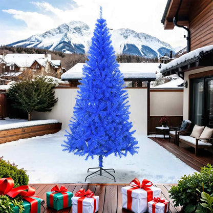 Albero di Natale Artificiale con Base Blu 240 cm PVC