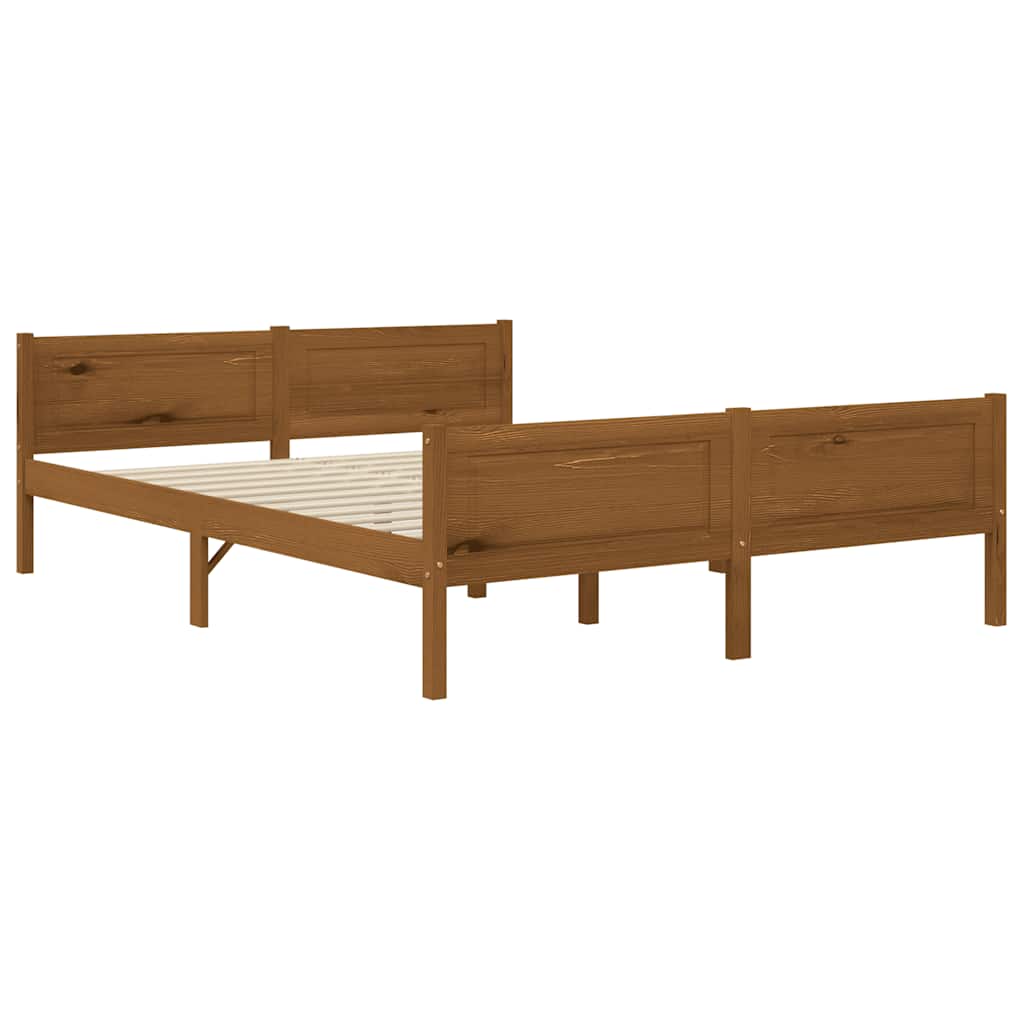 Giroletto in Legno Massello di Pino Marrone Ambrato 140x200 cm