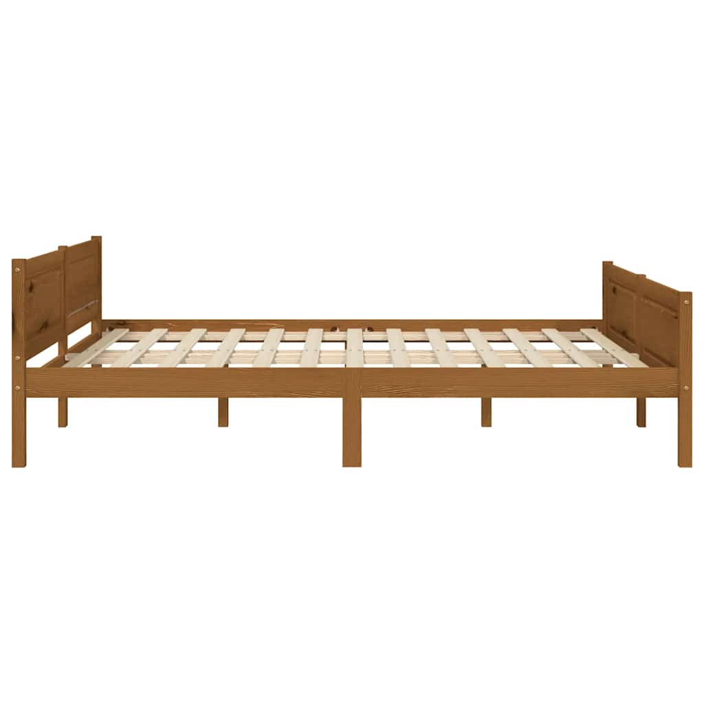 Giroletto in Legno Massello di Pino Marrone Ambrato 160x200 cm