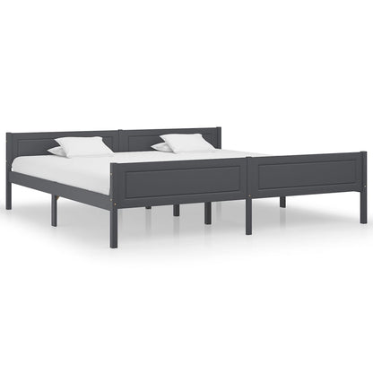 Giroletto senza Materasso Legno Massello Pino Grigio 200x200 cm