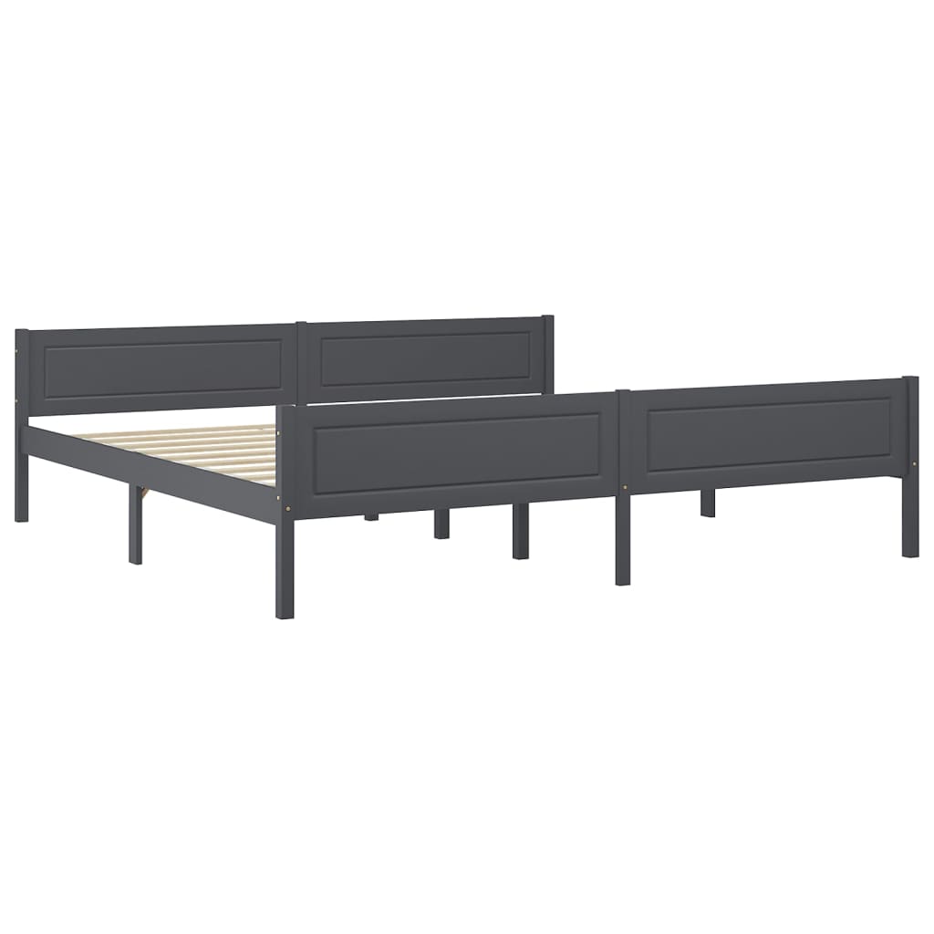 Giroletto senza Materasso Legno Massello Pino Grigio 200x200 cm