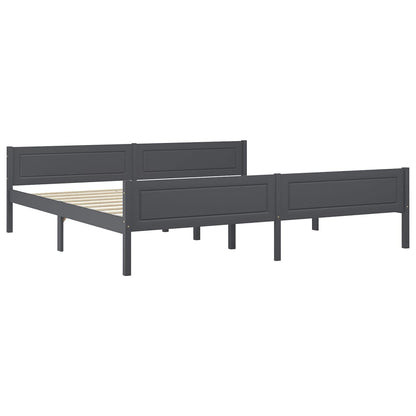 Giroletto senza Materasso Legno Massello Pino Grigio 200x200 cm