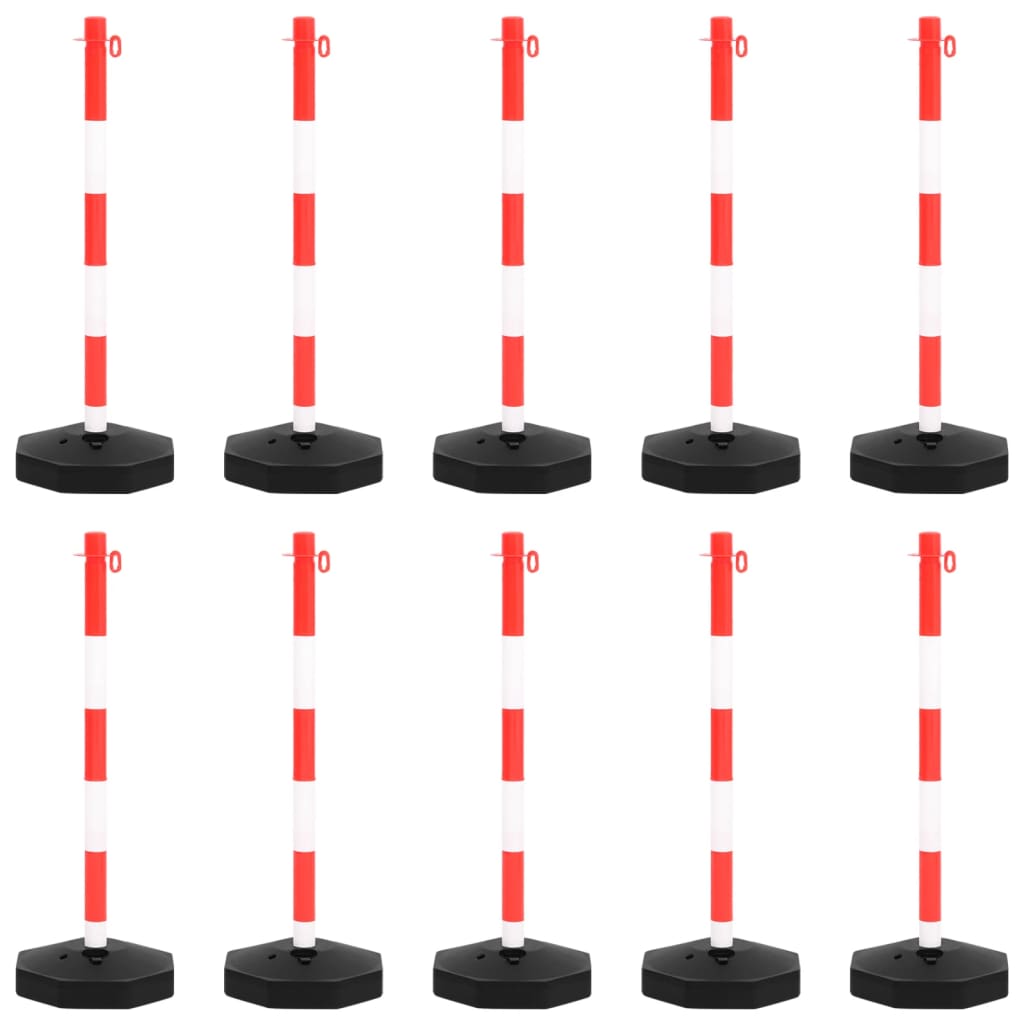 Set di Pali Stradali con Catena in Plastica di 10 m