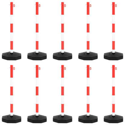 Set di Pali Stradali con Catena in Plastica di 10 m