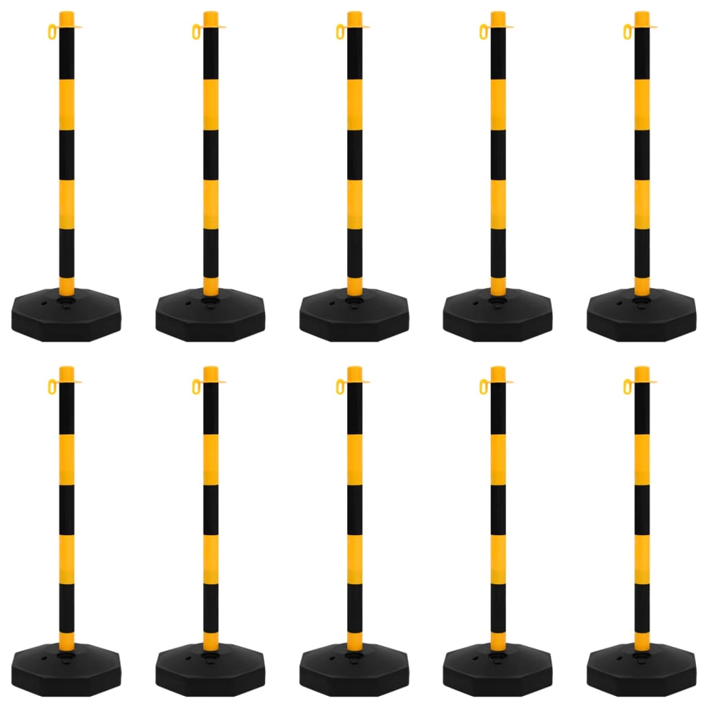 Set di Pali Stradali con Catena in Plastica di 10 m