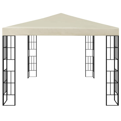 Gazebo con Stringa di Luci LED 3x4 m Crema