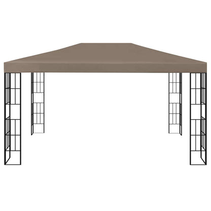 Gazebo con Luci a Stringa LED 4x3 m Grigio Talpa