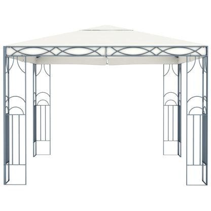Gazebo con Stringa di Luci LED 300x300 cm Crema