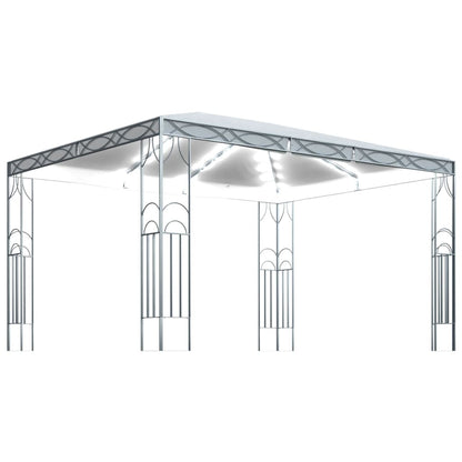 Gazebo con Stringa di Luci LED 400x300 cm Crema