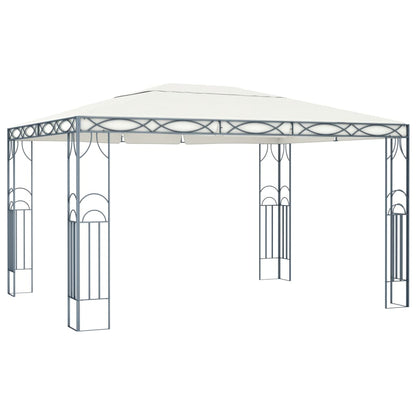 Gazebo con Stringa di Luci LED 400x300 cm Crema