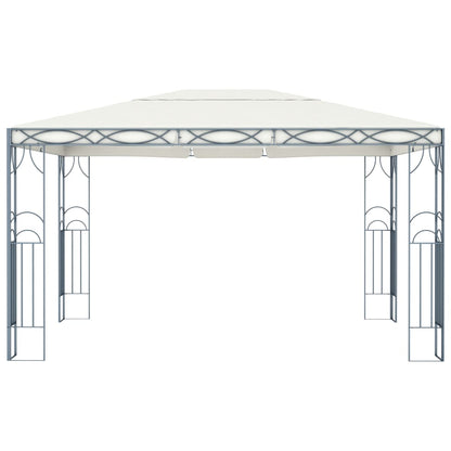 Gazebo con Stringa di Luci LED 400x300 cm Crema