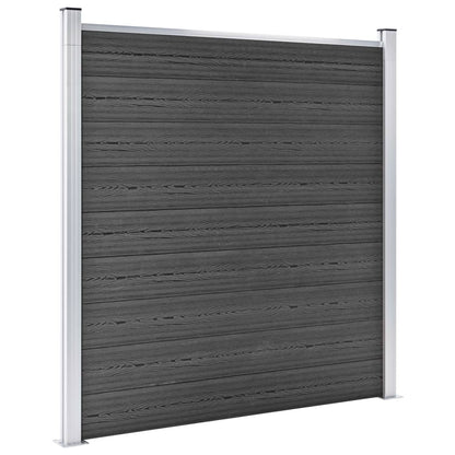 Set Pannelli di Recinzione in WPC 1737x186 cm Nero