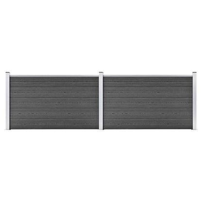 Set Pannelli di Recinzione in WPC 353x105 cm Nero
