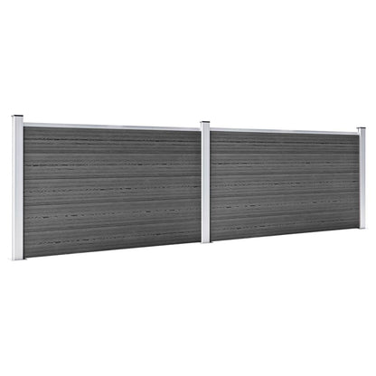 Set Pannelli di Recinzione in WPC 353x105 cm Nero