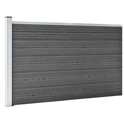 Set Pannelli di Recinzione in WPC 353x105 cm Nero