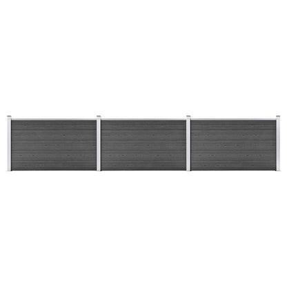 Set Pannelli di Recinzione in WPC 526x105 cm Nero