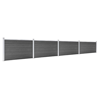 Set Pannelli di Recinzione in WPC 699x105 cm Nero