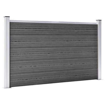 Set Pannelli di Recinzione in WPC 699x105 cm Nero
