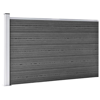 Set Pannelli di Recinzione in WPC 699x105 cm Nero